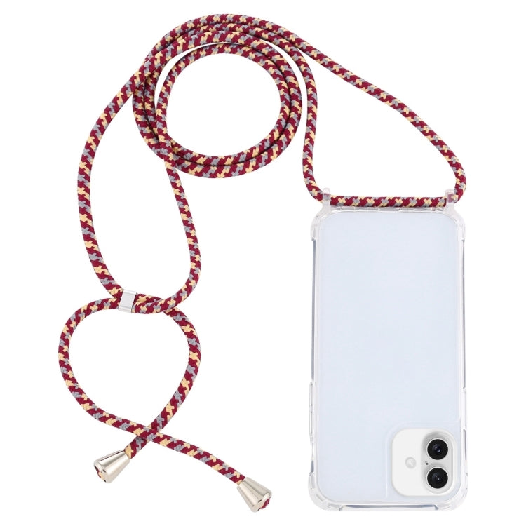 Transparent Acrylic Airbag Shockproof Phone Protective Case with Lanyard, For iPhone 16 Plus