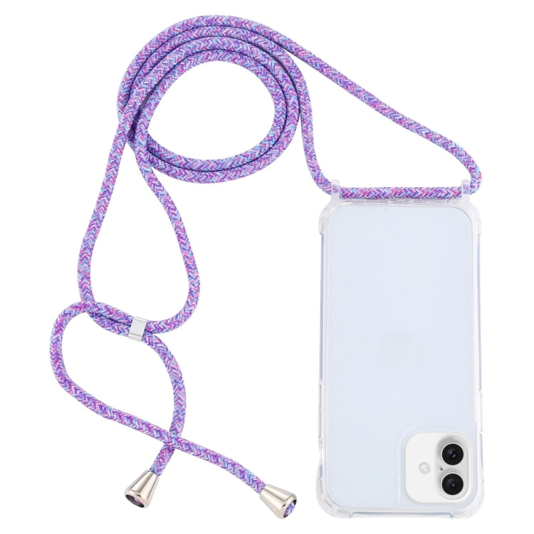 Transparent Acrylic Airbag Shockproof Phone Protective Case with Lanyard, For iPhone 16 Plus