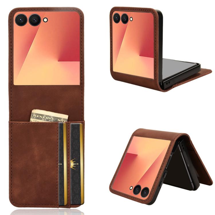 Skin-feeling Half-split External Card Slot Folding Phone Case