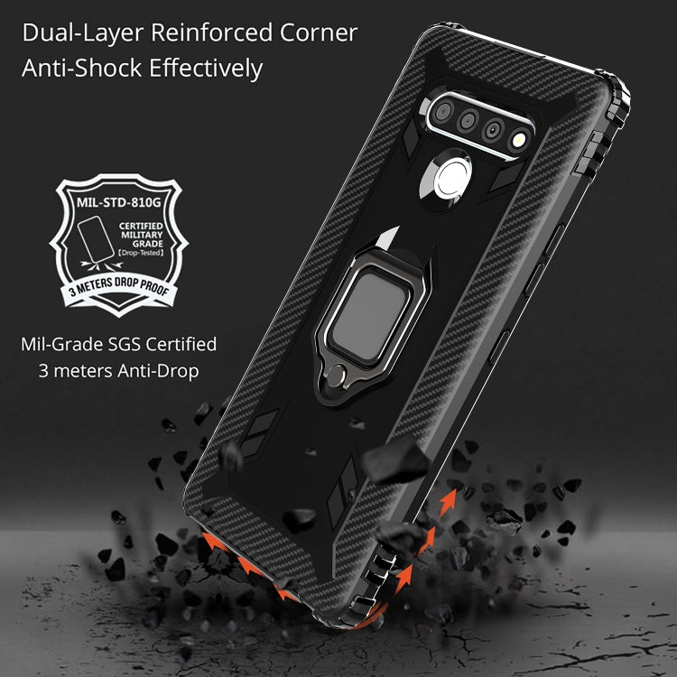 Carbon Fiber Protective Case with 360 Degree Rotating Ring Holder, For LG K51 / Q51, For LG Stylo 6, For Motorola Moto G Stylus, For Google Pixel 4a, For Xiaomi Redmi 10X / Note 9, For Xiaomi Redmi 9, For Huawei nova 5i Pro / Mate 30 Lite / nova 5z