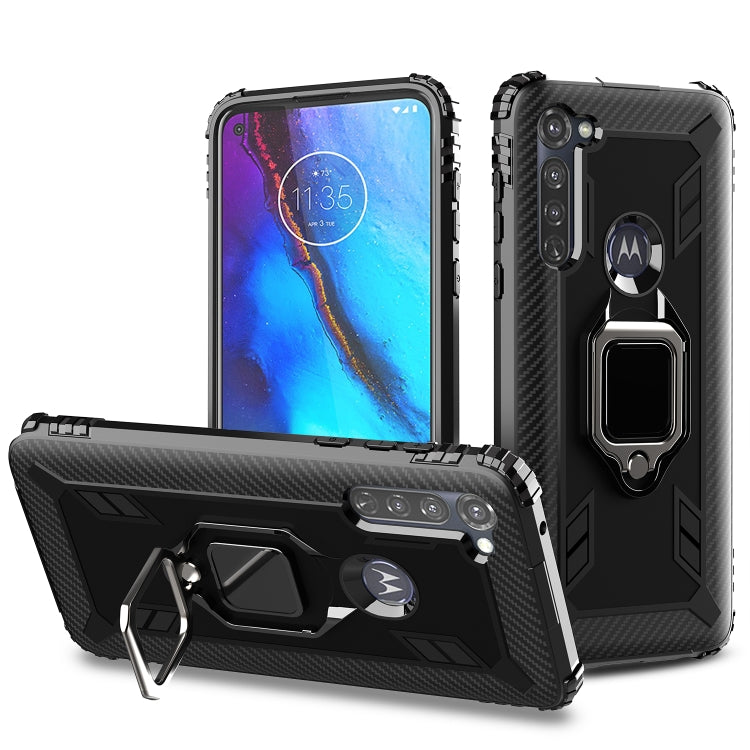 Carbon Fiber Protective Case with 360 Degree Rotating Ring Holder, For LG K51 / Q51, For LG Stylo 6, For Motorola Moto G Stylus, For Google Pixel 4a, For Xiaomi Redmi 10X / Note 9, For Xiaomi Redmi 9, For Huawei nova 5i Pro / Mate 30 Lite / nova 5z