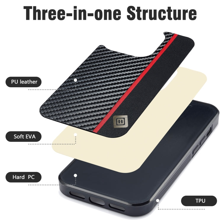 LC.IMEEKE 3 in 1 Carbon Fiber Texture Shockproof Phone Case, For iPhone 16 Pro Max, For iPhone 16 Pro, For iPhone 16 Plus, For iPhone 16, For iPhone 14 Plus, For iPhone 14, For iPhone 14 Pro, For iPhone 7 / 8 / SE 2020 2022, For iPhone 13 Pro