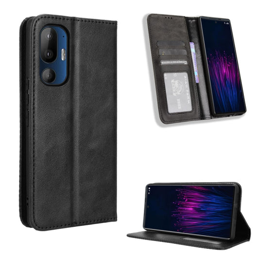 Magnetic Buckle Retro Texture Leather Phone Case, For HTC U24 Pro, For HTC U23 / U23 Pro