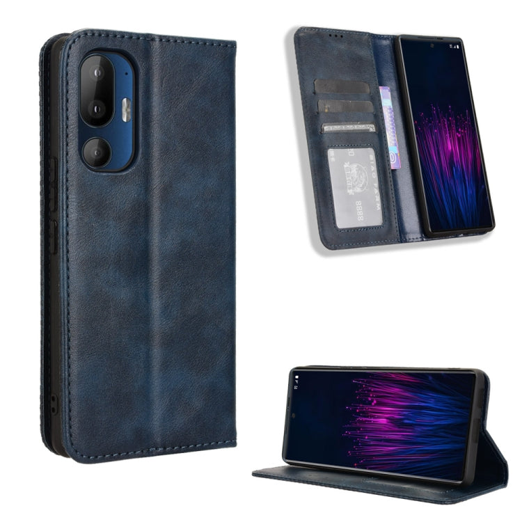 Magnetic Buckle Retro Texture Leather Phone Case, For HTC U24 Pro, For HTC U23 / U23 Pro