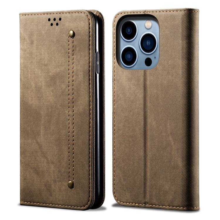 Denim Texture Casual Style Horizontal Flip Leather Case, For iPhone 15 Pro, For iPhone 15 Plus, For iPhone 15