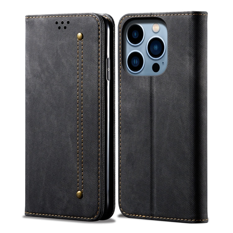 Denim Texture Casual Style Horizontal Flip Leather Case, For iPhone 15 Pro, For iPhone 15 Plus, For iPhone 15
