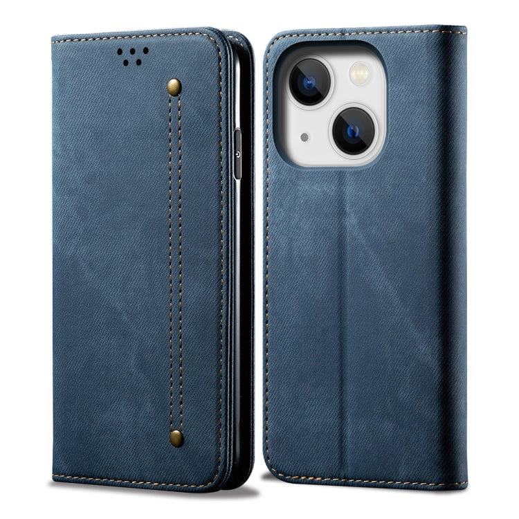 Denim Texture Casual Style Horizontal Flip Leather Case, For iPhone 15 Pro, For iPhone 15 Plus, For iPhone 15