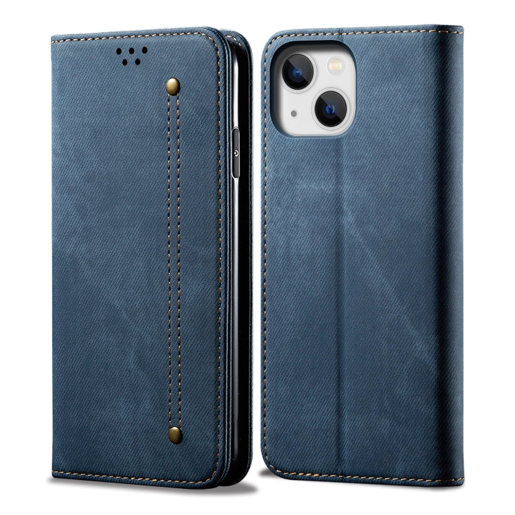 Denim Texture Casual Style Horizontal Flip Leather Case, For iPhone 15 Pro, For iPhone 15 Plus, For iPhone 15