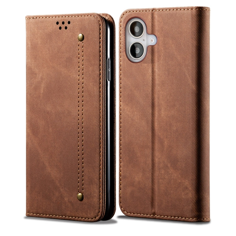 Denim Texture Casual Style Horizontal Flip Leather Case, For iPhone 16e, For iPhone 16 Pro Max, For iPhone 16 Pro, For iPhone 16 Plus, For iPhone 16, For iPhone 15 Pro Max