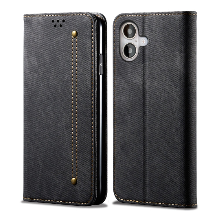Denim Texture Casual Style Horizontal Flip Leather Case, For iPhone 16e, For iPhone 16 Pro Max, For iPhone 16 Pro, For iPhone 16 Plus, For iPhone 16, For iPhone 15 Pro Max