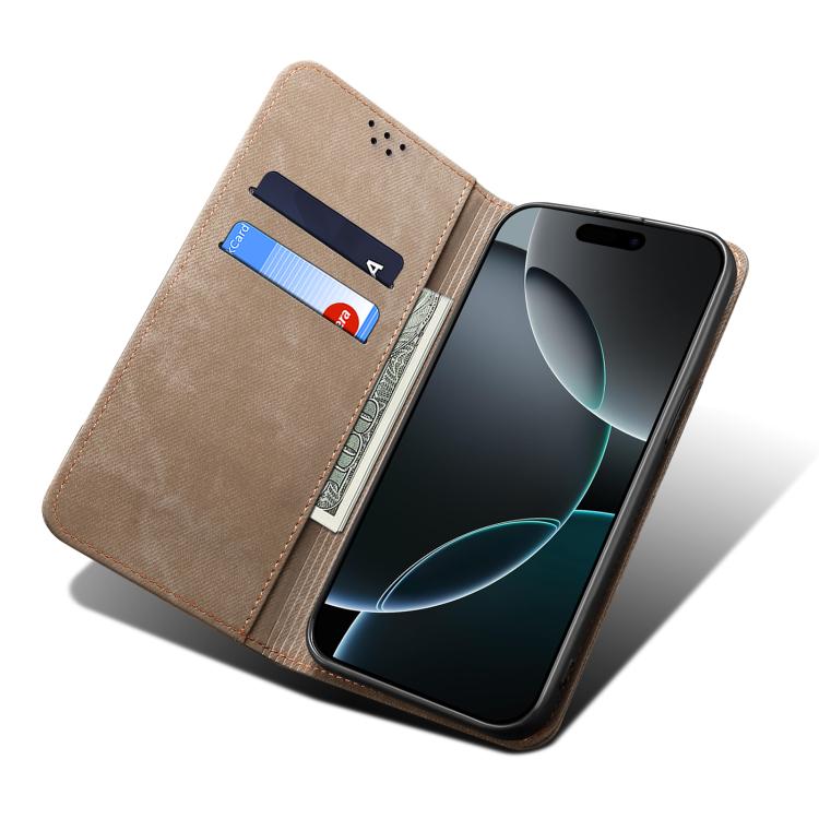 Denim Texture Casual Style Horizontal Flip Leather Case, For iPhone 16e, For iPhone 16 Pro Max, For iPhone 16 Pro, For iPhone 16 Plus, For iPhone 16, For iPhone 15 Pro Max