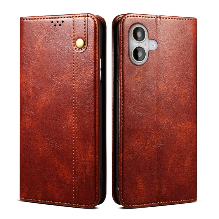 Oil Wax Crazy Horse Texture Leather Phone Case, For iPhone 16 Pro Max, For iPhone 16 Pro, For iPhone 16 Plus, For iPhone 16, For iPhone 15 Pro Max, For iPhone 15 Pro, For iPhone 15 Plus, For iPhone 15