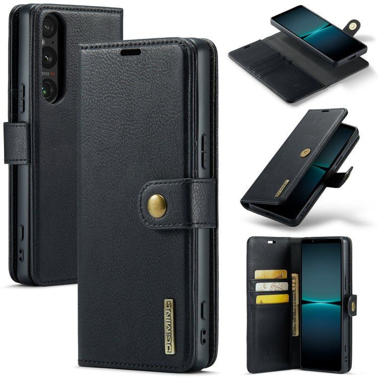 DG.MING Crazy Horse Texture Detachable Magnetic Leather Phone Case, For Sony Xperia 10 VI, For Sony Xperia 1 VI, For Sony Xperia 1 V, For Sony Xperia 10 V