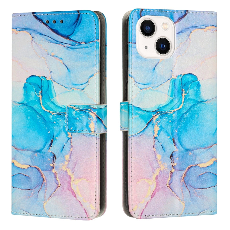 Painted Marble Pattern Leather Phone Case, For iPhone 15 Plus, For iPhone 15