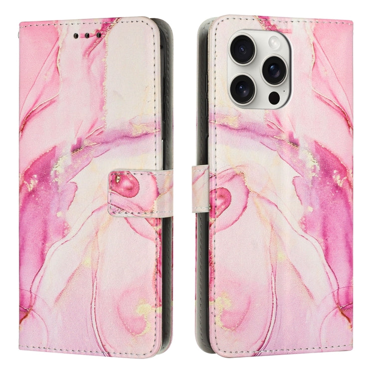 Painted Marble Pattern Leather Phone Case, For iPhone 16 Pro Max, For iPhone 16 Pro, For iPhone 16 Plus, For iPhone 16, For iPhone 15 Pro Max, For iPhone 15 Pro