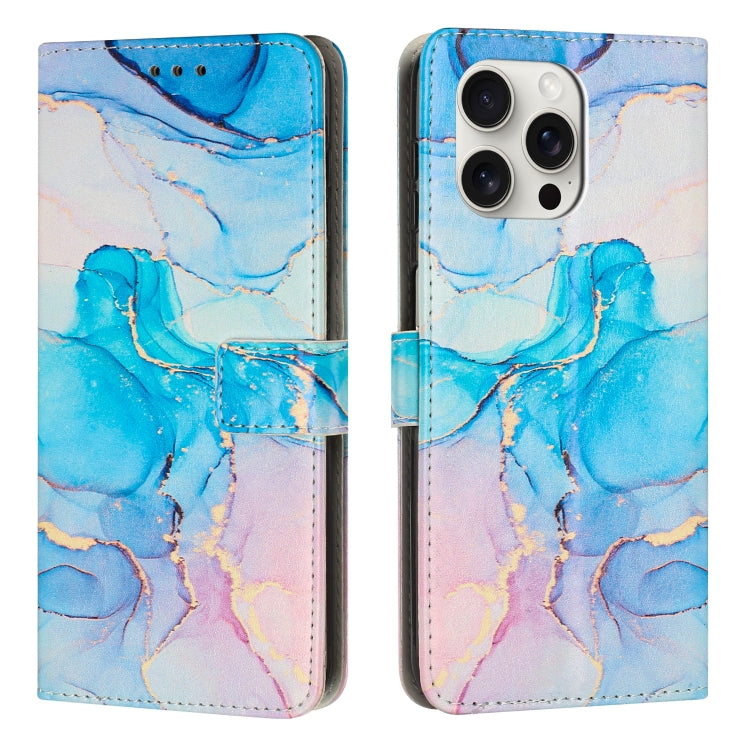 Painted Marble Pattern Leather Phone Case, For iPhone 16 Pro Max, For iPhone 16 Pro, For iPhone 16 Plus, For iPhone 16, For iPhone 15 Pro Max, For iPhone 15 Pro