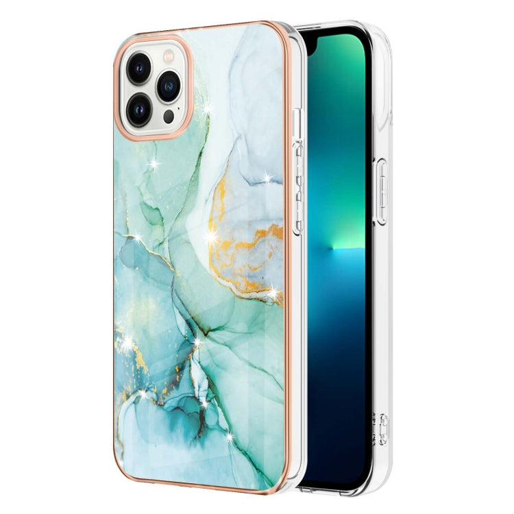 Electroplating Marble Pattern Dual-side IMD TPU Shockproof Phone Case, For iPhone 15 Pro, For iPhone 15 Plus, For iPhone 15