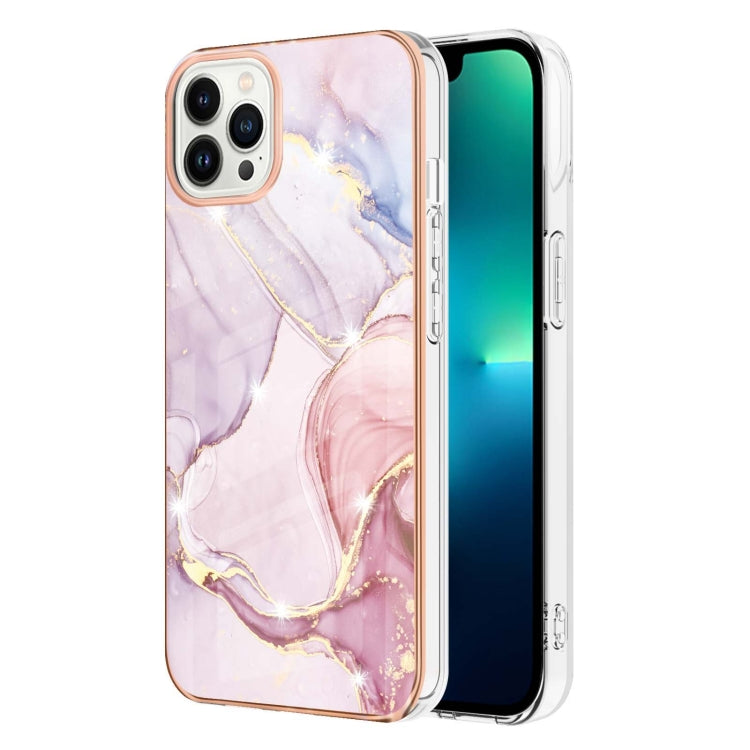 Electroplating Marble Pattern Dual-side IMD TPU Shockproof Phone Case, For iPhone 15 Pro, For iPhone 15 Plus, For iPhone 15