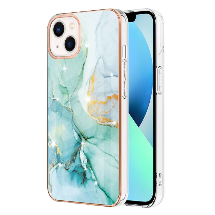 Electroplating Marble Pattern Dual-side IMD TPU Shockproof Phone Case, For iPhone 15 Pro, For iPhone 15 Plus, For iPhone 15