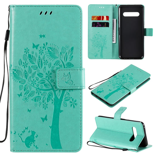 Tree & Cat Embossed Pattern Horizontal Flip Leather Case with Holder & Card Slots & Wallet & Lanyard, For LG V60 ThinQ 5G, For Motorola Moto G Power