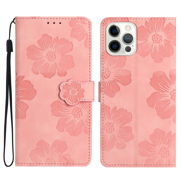 Flower Embossing Pattern Leather Phone Case, For iPhone 16 Pro Max, For iPhone 16 Pro, For iPhone 16 Plus, For iPhone 16, For iPhone 15 Pro Max, For iPhone 15 Pro