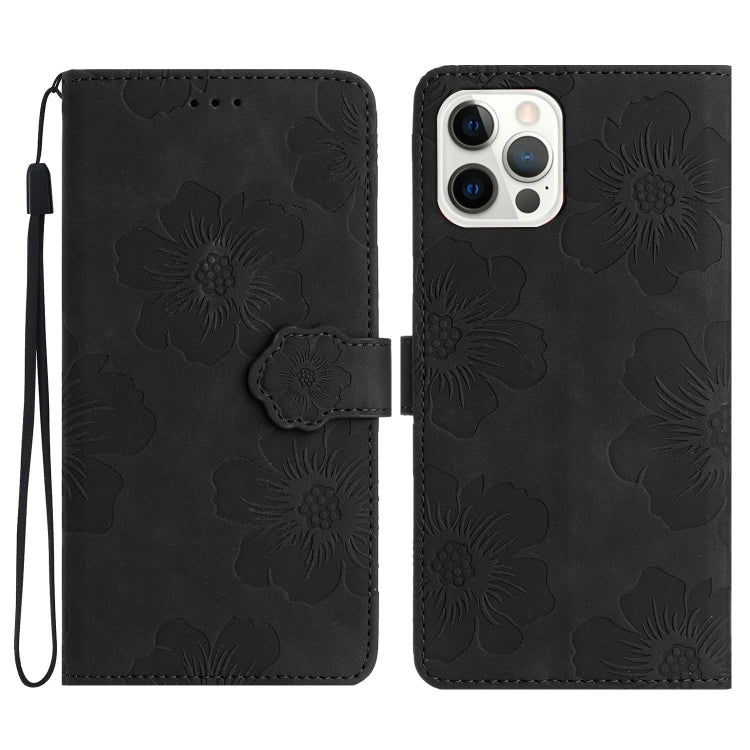 Flower Embossing Pattern Leather Phone Case, For iPhone 16 Pro Max, For iPhone 16 Pro, For iPhone 16 Plus, For iPhone 16, For iPhone 15 Pro Max, For iPhone 15 Pro