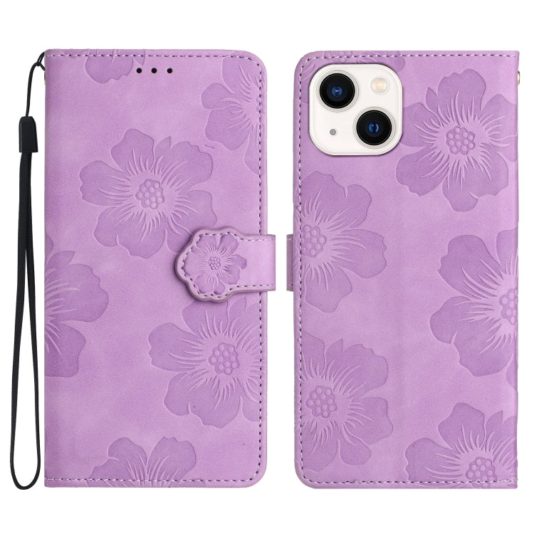 Flower Embossing Pattern Leather Phone Case, For iPhone 15 Plus, For iPhone 15, For iPhone 14 Plus, For iPhone 14, For iPhone 14 Pro, For iPhone 14 Pro Max