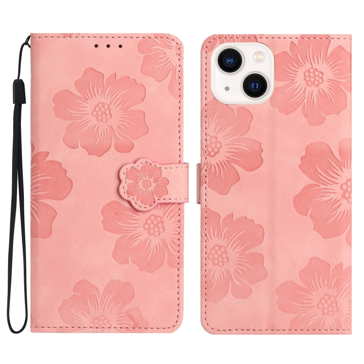 Flower Embossing Pattern Leather Phone Case, For iPhone 15 Plus, For iPhone 15, For iPhone 14 Plus, For iPhone 14, For iPhone 14 Pro, For iPhone 14 Pro Max