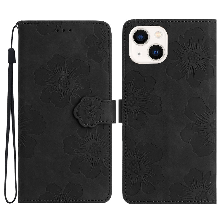 Flower Embossing Pattern Leather Phone Case, For iPhone 15 Plus, For iPhone 15, For iPhone 14 Plus, For iPhone 14, For iPhone 14 Pro, For iPhone 14 Pro Max