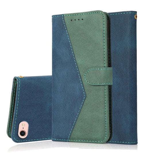 Dual-color Stitching Leather Phone Case