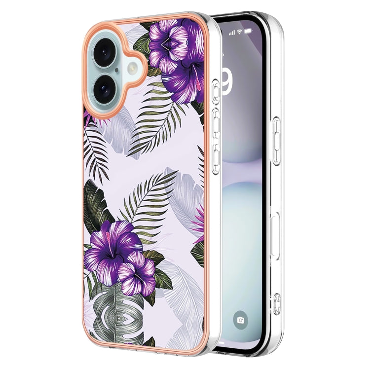 Electroplating Pattern IMD TPU Shockproof Case, For iPhone 16 Pro Max, For iPhone 16 Pro, For iPhone 16 Plus, For iPhone 16, For iPhone 15 Pro Max