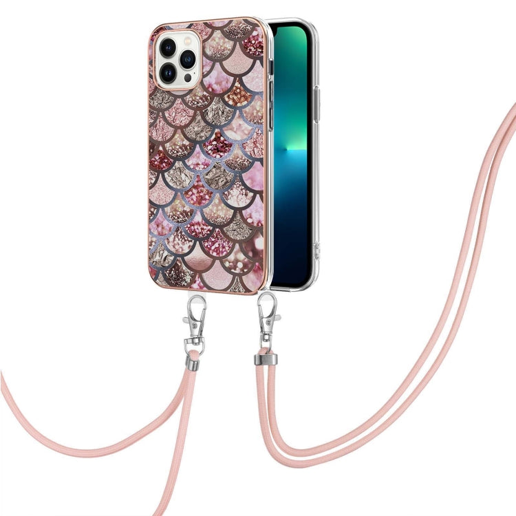 Electroplating Pattern IMD TPU Shockproof Case with Neck Lanyard, For iPhone 16 Pro Max, For iPhone 16 Pro, For iPhone 16 Plus, For iPhone 16, For iPhone 15 Pro Max