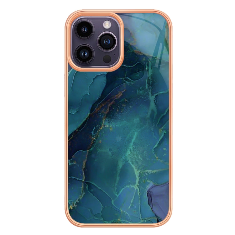 Electroplating Marble Dual-side IMD Phone Case, For iPhone 15 Pro, For iPhone 15 Plus, For iPhone 15