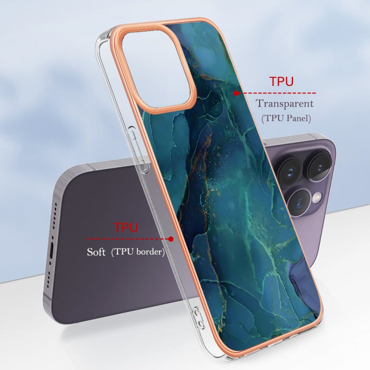 Electroplating Marble Dual-side IMD Phone Case, For iPhone 16 Pro Max, For iPhone 16 Pro, For iPhone 16 Plus, For iPhone 16, For iPhone 15 Pro Max