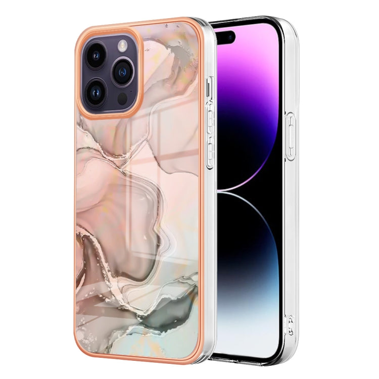 Electroplating Marble Dual-side IMD Phone Case, For iPhone 16 Pro Max, For iPhone 16 Pro, For iPhone 16 Plus, For iPhone 16, For iPhone 15 Pro Max