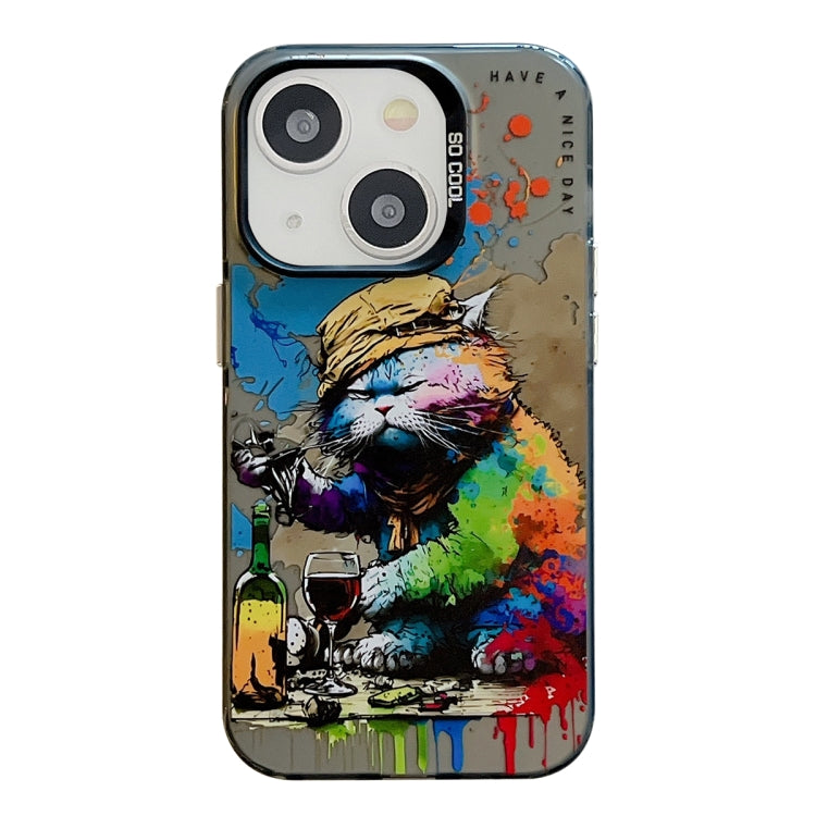 Animal Pattern Oil Painting Series PC + TPU Phone Case, For iPhone 13