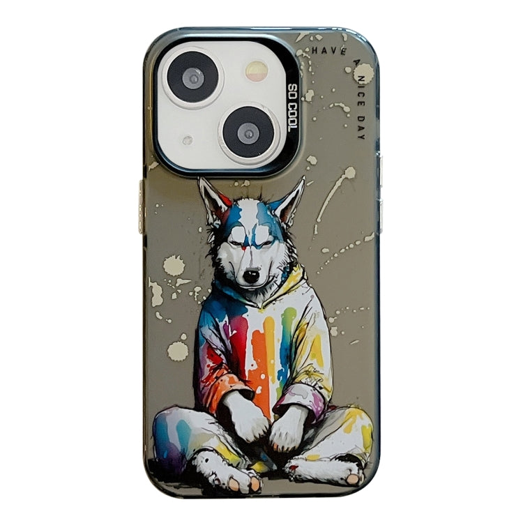 Animal Pattern Oil Painting Series PC + TPU Phone Case, For iPhone 15