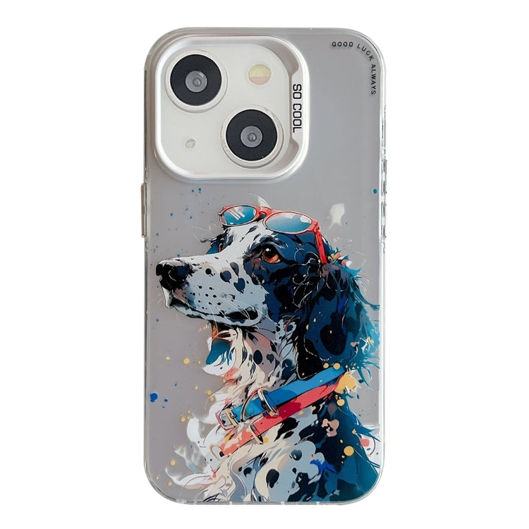 Animal Pattern Oil Painting Series PC + TPU Phone Case, For iPhone 15 Plus