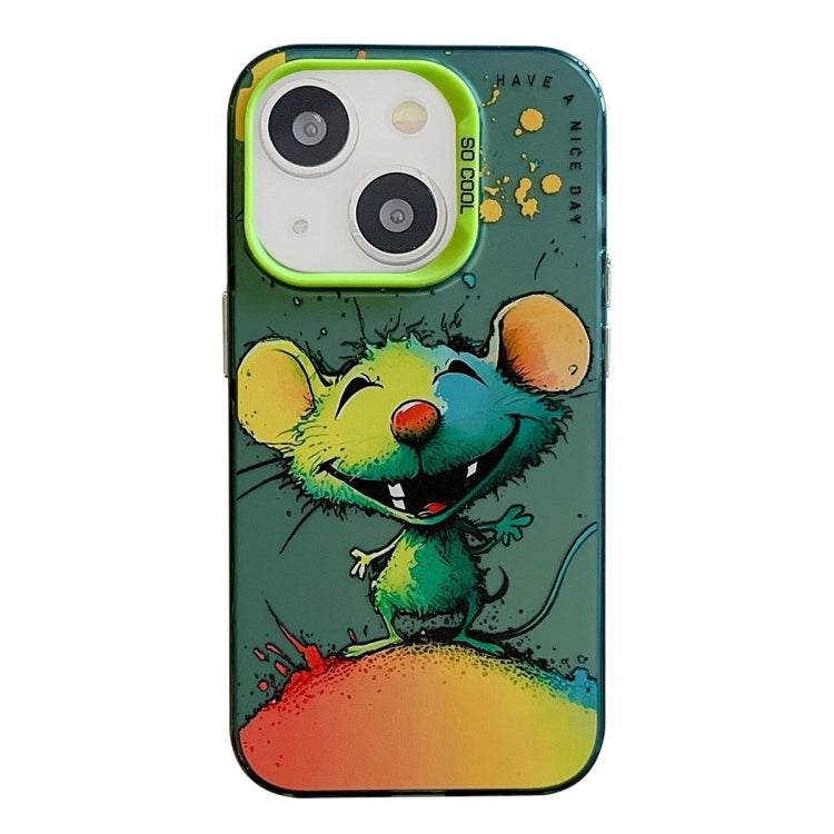 Animal Pattern Oil Painting Series PC + TPU Phone Case, For iPhone 15 Plus