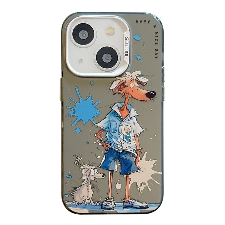 Animal Pattern Oil Painting Series PC + TPU Phone Case, For iPhone 15 Plus