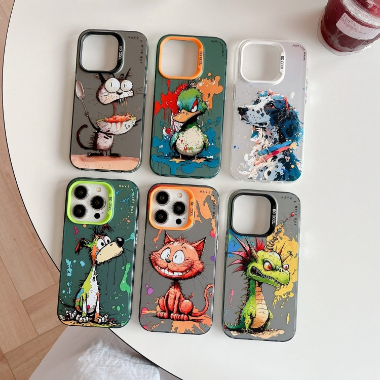 Animal Pattern Oil Painting Series PC + TPU Phone Case, For iPhone 15 Plus