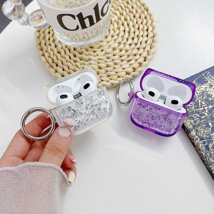 Silver Foil Epoxy Bluetooth Earphone Protective Case, For AirPods Pro 2, For AirPods 3, For AirPods Pro