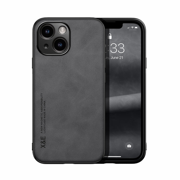 Skin Feel Magnetic Leather Back Phone Case, For iPhone 15, For iPhone 14 Plus, For iPhone 14, For iPhone 14 Pro, For iPhone 14 Pro Max