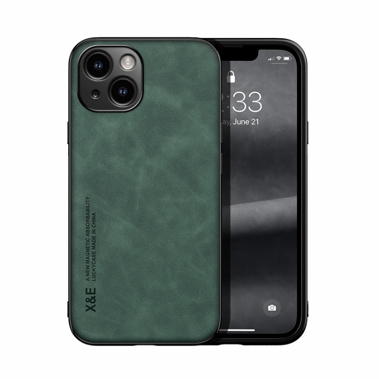 Skin Feel Magnetic Leather Back Phone Case, For iPhone 15, For iPhone 14 Plus, For iPhone 14, For iPhone 14 Pro, For iPhone 14 Pro Max