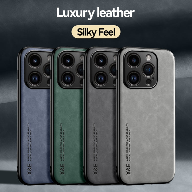 Skin Feel Magnetic Leather Back Phone Case, For iPhone 15, For iPhone 14 Plus, For iPhone 14, For iPhone 14 Pro, For iPhone 14 Pro Max