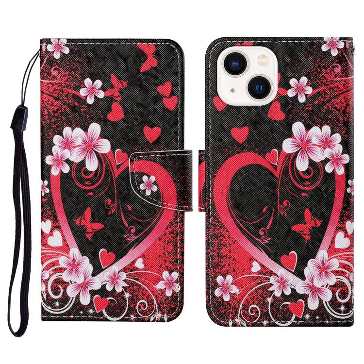 3D Colored Drawing Flip Leather Phone Case, For iPhone 15