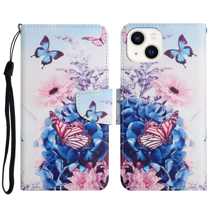 3D Colored Drawing Flip Leather Phone Case, For iPhone 15