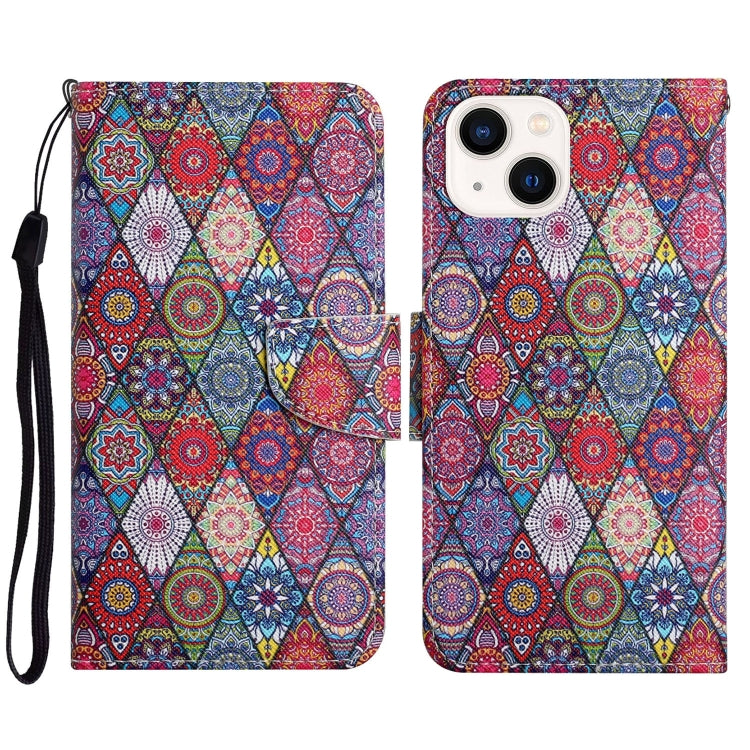 3D Colored Drawing Flip Leather Phone Case, For iPhone 15