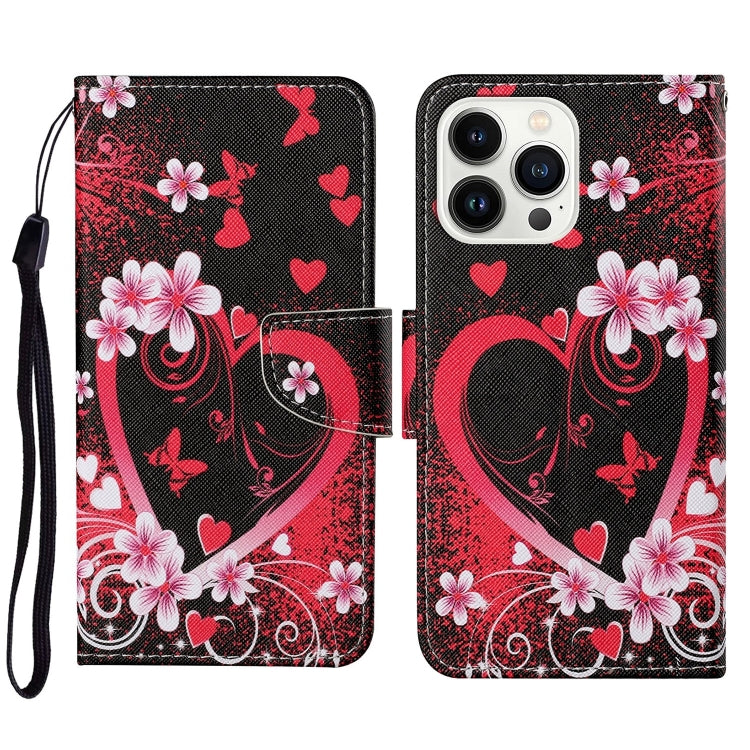 3D Colored Drawing Flip Leather Phone Case, For iPhone 16 Pro Max