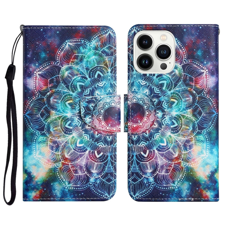 3D Colored Drawing Flip Leather Phone Case, For iPhone 16 Pro Max